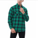 Men's Casual Plaid Flannel Long Sleeve Pocket Button Down Thermal Shirts Dark Cyan Clothing Wholesale Market -LIUHUA