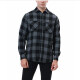 Men's Casual Plaid Flannel Long Sleeve Pocket Button Down Thermal Shirts Dark Gray Clothing Wholesale Market -LIUHUA