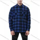 Wholesale Men's Casual Plaid Flannel Long Sleeve Pocket Button Down Thermal Shirts Blue Clothing Wholesale Market Liuhua
