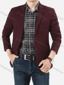 Wholesale Men's Business Plain Single Breasted Patch Pockets Blazer 9807#, LIUHUA CLOTHING WHOLESALE