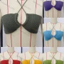Wholesale Women's Fashion Halter Plain Crop Plain Top preview