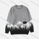 Wholesale Men's Landscape Pattern Round Neck Long Sleeve Thermal Sweater Gray Clothing Wholesale Market Liuhua