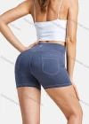 Wholesale Women's Sporty Plain Patch Pockets Running Biker Shorts - Liuhuamall