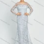 Wholesale Women's Glamorous Appliques Embroidery Long Sleeve Round Neck Lace Mermaid Floor Length Evening Dress preview