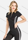 Wholesale Women's Zip Half Tee&Leggings Striped Set - Liuhuamall