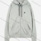 Wholesale Men's Casual Long Sleeve Drawstring Full Zip Hoodies With Kangaroo Pocket Gray Clothing Wholesale Market Liuhua