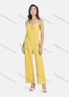 Wholesale Women's Casual Plain Wrap Spaghetti Strap Wide Leg Cami Jumpsuit With Belt - Liuhuamall