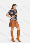 Wholesale Women's Casual Bat Sleeve Floral Print Drawstring Top With Pleated Skirts 2 Piece Set - Liuhuamall