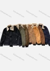 Wholesale Men's Suede Long Sleeve Detachable Fuzzy Collar Bomber Jackets 2995# - Liuhuamall