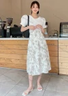 Wholesale Women's Casual Elastic Waist Floral Ruffle Hem Knee Length Skirt AY254# - Liuhuamall