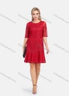 Wholesale Women's Causal Round Neck Half Sleeve Embroidered Lace Short Dress - Liuhuamall
