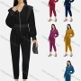 Wholesale Women's V Neck Lantern Sleeve Zipper Slim Waist Plain Casual Jumpsuit 2213# preview