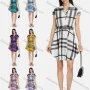 Wholesale Women's Lapel Cap Sleeve Striped Buttons Front Curved Hem Casual Short Dress With Belt preview