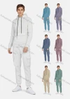 Wholesale Men's Hooded Drawstring Flap Pockets Plain Hoodies & Ankle-Tie Pants 2-Piece Set 2233# - Liuhuamall