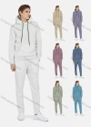 Wholesale Men's Hooded Drawstring Kangaroo Pocket Plain Hoodies & Pants 2-Piece Set 2234# - Liuhuamall