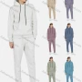 Wholesale Men's Hooded Drawstring Kangaroo Pocket Plain Hoodies & Pants 2-Piece Set 2234# preview