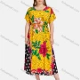 Wholesale Women's Casual Scoop Neck Floral Lace Up Midi Dress XQ-799-YD# preview