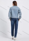 Wholesale Women's Fashion Plain Label Button Down Flap Pockets Crop Denim Jacket - Liuhuamall
