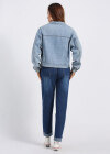 Wholesale Women's Fashion Plain Label Button Down Flap Pockets Crop Denim Jacket - Liuhuamall