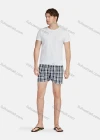 Wholesale Men's Casual Vacation Cotton Plaid Print Elastic Waist Underwear Boxer Briefs Shorts - Liuhuamall