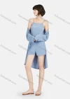 Wholesale Women's Lounge Plain Spaghetti Strap Cami Top & Shorts & Cardigan With Belt 3 Piece Pajamas Set A27# - Liuhuamall