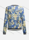 Wholesale Women's Casual Mock Neck Long Sleeve Zip Floral Print Striped Jacket 6467# - Liuhuamall