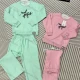 Wholesale Family Matching Casual Letter Long Sleeve Sweatshirt & Drawstring Patch Pocket Pants 2-piece Set 805-1# Green Clothing Wholesale Market Liuhua