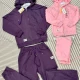Wholesale Family Matching Casual Letter Long Sleeve Sweatshirt & Drawstring Patch Pocket Pants 2-piece Set 805-1# Purple Clothing Wholesale Market Liuhua