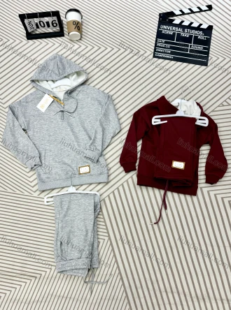 Wholesale Family Matching Casual Plain Quarter Zip Pocket Drawstring Hoodies & Pants 2-piece Set 805-1#, LIUHUA CLOTHING WHOLESALE