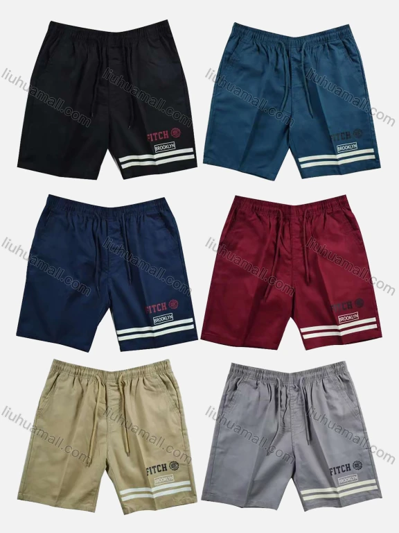 Wholesale Men's Swim Trunks Quick Dry Striped Letter Print Drawstring Beach Shorts