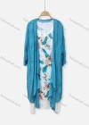 Wholesale Women's Casual 2 Piece Crew Neck Tropical Print Sleeveless Dress & Plain Cardigan 050# - Liuhuamall