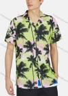 Wholesale Men's Lapel Short Sleeve Button Down Tropical Print Casual Shirt - Liuhuamall