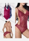 Wholesale Women's Sexy Lace Spaghetti Strap One Piece Lingerie Bodysuit 207# - Liuhuamall