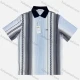 Wholesale Men's Casual Short Sleeve Striped Colorblock Contrast Button Front Patch Pocket Polo Shirts Blue Clothing Wholesale Market Liuhua