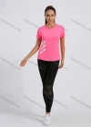 Wholesale Women's Sporty Crew Neck Short Sleeve Reflective Stripes Quick-dry Breathable Athletic T-shirt - Liuhuamall