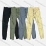 Wholesale Men's Casual Plain Zipper Pockets Drawstring Cargo Pant 7601# preview