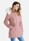 Wholesale Women's Faux Fur Hood Zipper Fuzzy Trim Hooded Parka Winter Coat - Liuhuamall