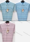 Wholesale Men's Casual Striped Patch Pocket Short Sleeve Polo Shirt - Liuhuamall