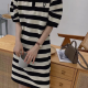 Women's Casual Collared Short Sleeve Polo Shirt Dress M945# Black&White Clothing Wholesale Market -LIUHUA