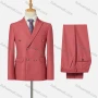 Wholesale Men's Lapel Double Breasted Plain Flap Pockets Evening Blazer Jacket & Pants 2 Piece Set preview