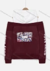 Wholesale Women's Long Sleeve Cold Shoulder Letters Hoodie - Liuhuamall