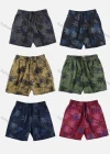 Wholesale Men's Casual Washed Allover Print Drawstring Side Pockets Shorts 20265# - Liuhuamall