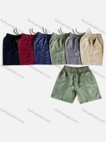 Wholesale Men's Casual Allover Print Drawstring Washed Multiple Pockets Shorts 9953#, LIUHUA CLOTHING WHOLESALE