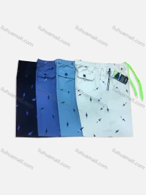 Wholesale Men's Allover Print Drawstring Zipper Flap Pockets Casual Shorts 573#, LIUHUA CLOTHING WHOLESALE