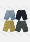 Wholesale Men's Casual Plain Drawstring Multiple Pockets Shorts 9385# - Liuhuamall