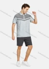 Wholesale Men's Athletic Plain Splicing Running Shorts With Zipper Pockets - Liuhuamall