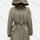 Wholesale Women's Casual Long Sleeve Double Flap Pockets Drawstring Waist Hooded Trench Coat 10# Clothing Wholesale Market Liuhua