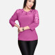 Women's Plus Size Elegant Sheer Embroidery Plain 3/4 Sleeve Blouse FA533# 143# Clothing Wholesale Market -LIUHUA
