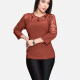 Women's Plus Size Elegant Sheer Embroidery Plain 3/4 Sleeve Blouse FA533# 145# Clothing Wholesale Market -LIUHUA
