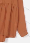 Wholesale Women's Stand Collar Long Sleeve Button Up Peplum Hem Blouse - Liuhuamall